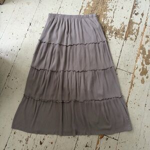 Hollister Taupe Tiered Midi Maxi Skirt Ultra High Rise XL